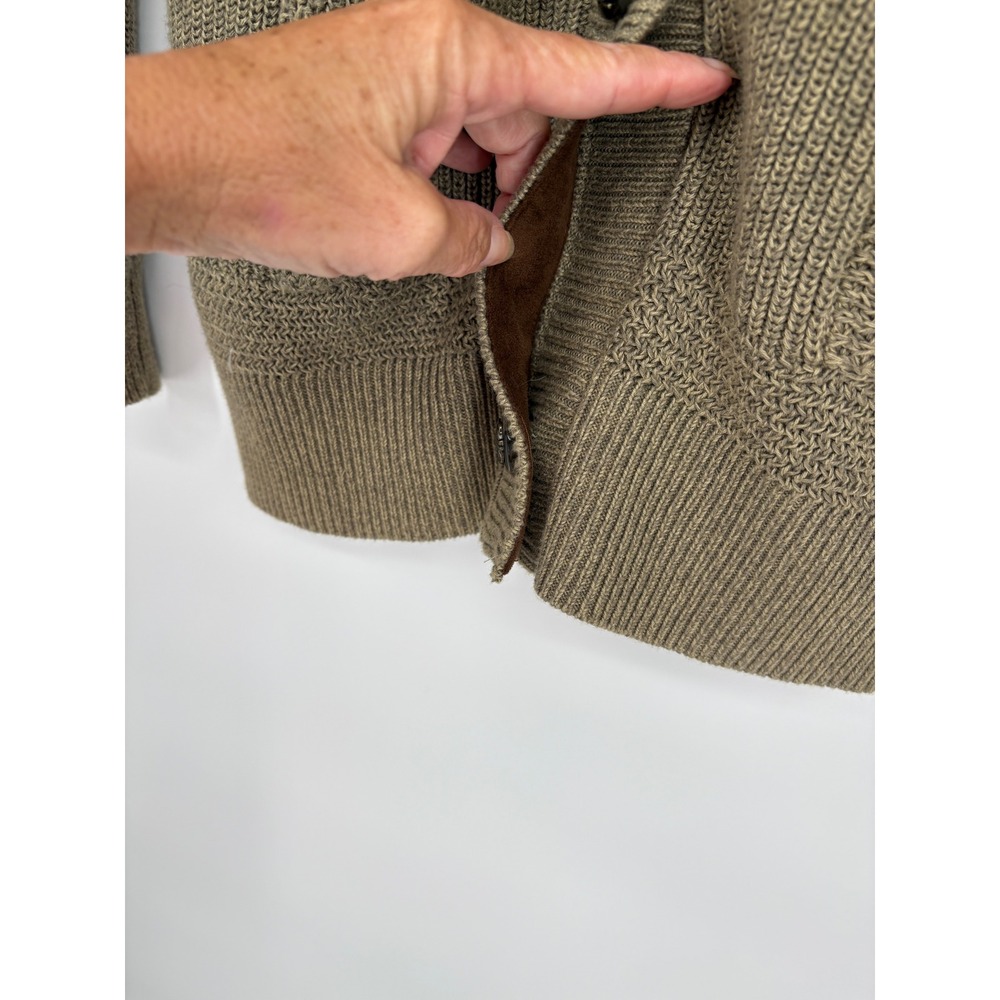 VTG LRL Sweater Cardigan Elbow Patches Green Knit Fox Hunt Buttons Equestrian PS - Picture 14 of 16
